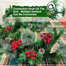 [ 2 Pack Timer 8 Modes 9 Ft 100 LED Prelit Christmas Garland Lights ] - Brand New