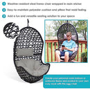 SUNNYDAZE CORDELIA RESIN WICKER HANGING EGG CHAIR AJ-772 - GRAY CUSHIONS - Like New