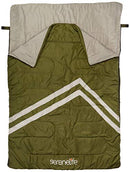 SereneLife Double Sleeping Bag with Two Pillows - Green/Gray - Like New