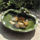 Smart Solar 22300R01 Solar Powered Ceramic Frog Water Feature - Green - Like New