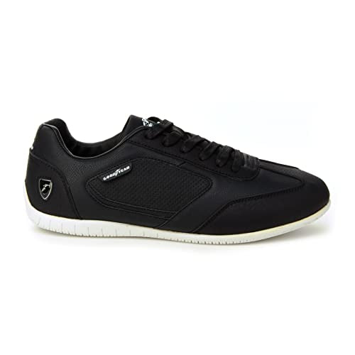 Goodyear Octane Racing Sneaker, PU Leather Upper, Mesh, Size 13, Black/White - Brand New