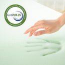 ZINUS 4 INCH GREEN TEA MEMORY FOAM MATTRESS TOPPER KING - GREEN - Brand New