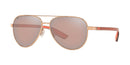 COSTA DEL MAR UNISEX ADULT PELI AVIATOR SUNGLASSES 57MM - SHINY ROSE GOLD/COPPER - Like New