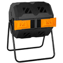 B0BQM79WXP Composting Bins 43 Gallon Outdoor Tumbling Compost Bin Orange Door - Brand New