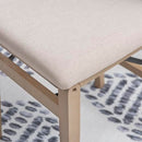 LINON KEIRA NATURAL RUSTIC WOODEN FOLDING CHAIR UPHOLSTERED 2 PACK - GRAY/BEIGE - Like New