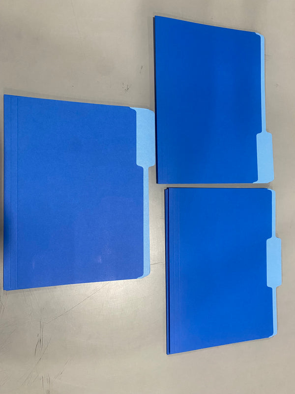 OFFICE DEPOT 2-TONE FILE FOLDERS, 1/3 CUT, LETTER SIZE, PACK OF 24 - BLUE - Like New