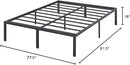 OLEEF 18 INCH HEAVY DUTY STEEL SLAT ANTI-SLIP SUPPORT PLATFORM BED FRAME - BLACK - Like New