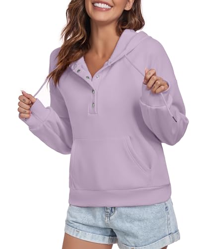FKEEP WOMEN HOODIES CASUAL BUTTON DOWN SWEATSHIRT DRAWSTRING LONG SLEEVE - S - Brand New