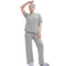 Talmont Women's Pajama Set Short Sleeve 2 Piece - Large to X-Large - Gray - Like New
