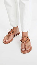 76734 TORY BURCH MILLER PATENT LEATHER SANDALS - SIZE: WOMEN 8.5 - TAN - Like New