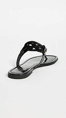 50008647 Tory Burch Women Miller Sandals Perfect Black Patent Size 7.5 - Like New