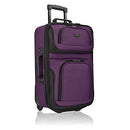 U.S. TRAVELER RIO RUGGED FABRIC EXPANDABLE CARRY-ON LUGGAGE SET PURPLE - Brand New