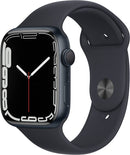 For Parts: APPLE WATCH 7 GPS 45MM MIDNIGHT ALUM CASE MIDNIGHT SPORTS - PHYSICAL DAMAGED