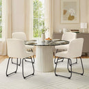 LUE BONA BREATHABLE DINING ROOM CHAIRS SET OF 4 MODERN UPHOLSTERED KITCHEN - Like New
