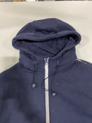 BLU ROCK WOMEN'S RELAXED FAUX SHEARLING FLASSIC TECH FULL ZIP HOODIE - S- NAVY - Brand New