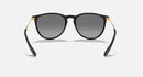 RAY BAN ERIKA COLLECTION, MATTE RUBBER BLACK FRAME, BLACK LENSES, 54MM - Like New