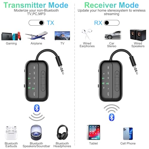 BEEITZIE 2024 UPGRADED PRO BLUETOOTH TRANSMITTER, RECEIVER B101PRO - BLACK - Like New