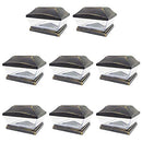iGlow 8 Pack Vintage Bronze 6 x 6 Solar Post Light SMD LED Deck Cap 6 x 6 - Brand New
