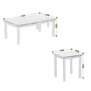 AWQM Faux Marble Coffee Table Set, Occasional Table Set of 3, TAB-WT2 - WHITE - Like New