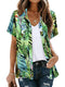 YTFSRUKP Womens Hawaiian Shirts Floral Printed Button V Neck Short Sleeve M A - Like New