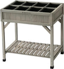 VegTrug 8 Pocket Herb Garden, Wooden Herb Planter with Herb Snips, Gray Wash Like New