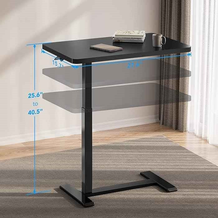 FLEXISPOT H5BBB-2816 ADJUSTABLE OVERBED BEDSIDE TABLE BLACK - BLACK - Like New