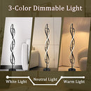 FODIEME MODERN SPIRAL FLOOR LAMP BLACK WITH REMOTE CONTROL STANDING LAMP 30W - Like New