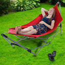Portable Hammock with Stand-Folds and Fits Red - Brand New