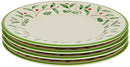 LENOX 863668 HOLIDAY 4-PIECE MELAMINE ACCENT PLATE SET, RED & GREEN - Like New