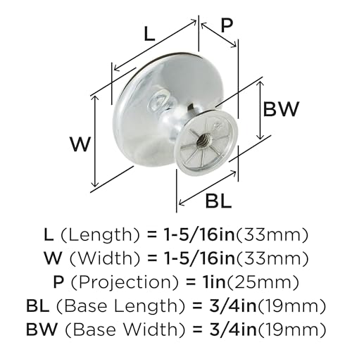 AMEROCK CABINET KNOB 1-5/16 INCH (33 MM) DIAMETER INSPIRATIONS 10 PACK - CHROME - Brand New