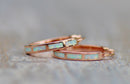 GENERIC WHITE OPAL INLAY ROSE GOLD HOOP EARRING - ROSE GOLD - Like New