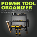PEARINGTON WALL MOUNT POWER TOOL ORGANIZER 2 PACK 4-LAYER DRILL RACK - BLACK - Like New