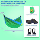 SZHLUX Kids Hammock - Camping Gear with 2 Tree Straps and Carabiners Blue/Green - Like New