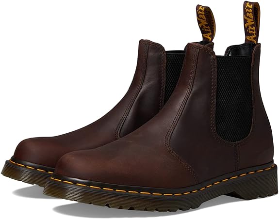 Dr. Martens Unisex 2976 Chelsea Boot - Waxed Full Grain - Chestnut Brown Brand New