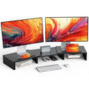 LORYERGO Dual Monitor Stand with 2 Slots for Phone and Tablet, - Scratch & Dent