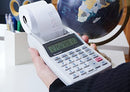 SHARP HANDHELD PORTABLE CORDLESS 12 DIGIT LARGE LCD DISPLAY EL-1611V - WHITE - Like New