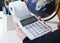 SHARP HANDHELD PORTABLE CORDLESS 12 DIGIT LARGE LCD DISPLAY EL-1611V - WHITE - Like New