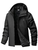 Bantrek Men's Rain Jacket Waterproof Windbreaker Hooded Softshell - Black - XL - Like New