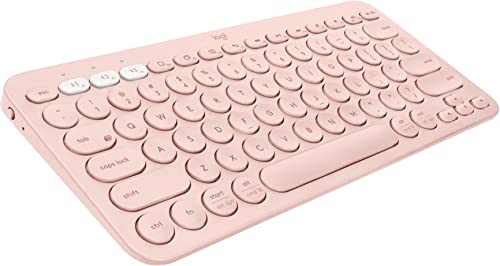 Logitech K380 Pebble Wireless Multi-Device Keyboard Windows/Apple iOS - Rose - Like New