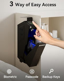 SOOWAY GUN SAFE MOUNTED BIOMETRIC PISTOL SAFE DROP DOWN GUN LOCK BOX - BLACK - Like New
