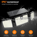 MIHANI 3 Head Solar Motion Lights Outdoor with 2500LM 232 LEDs - 2-Pack - Black - Like New