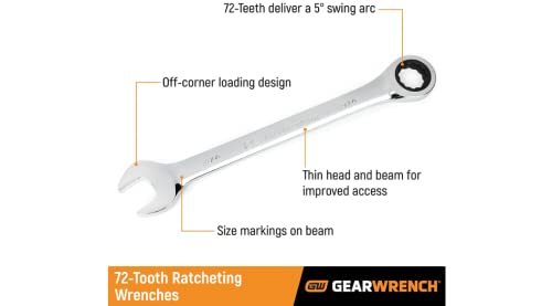 GEARWRENCH 13 PIECE 12 POINT RATCHETING COMBINATION WRENCH SET SAE | 9312 - Like New