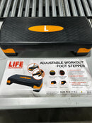LIFE AUTHENTICS ADJUSTABLE WORKOUT FOOT STEPPER RAISE 4 TO 6 INCHES BLACK/ORANGE - Like New