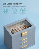SONGMICS JEWELRY BOX, 4-LAYER JEWELRY ORGANIZER, 3 DRAWERS, UJBC161Q01 - BLUE - Like New