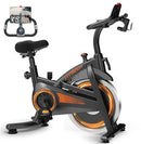 CURSOR FITNESS Exercise Bike, Brake Pad Stationary Bike - Black/Orange - Like New