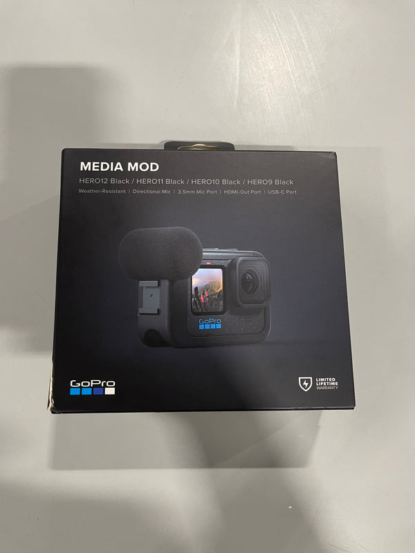 GOPRO MEDIA MOD FOR HERO13/HERO12/HERO11/HERO10/HERO9 - ADFMD-001 - BLACK - Brand New
