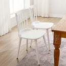 BEKRVIO Set of 2 Windsor Dining Chairs - White - Like New