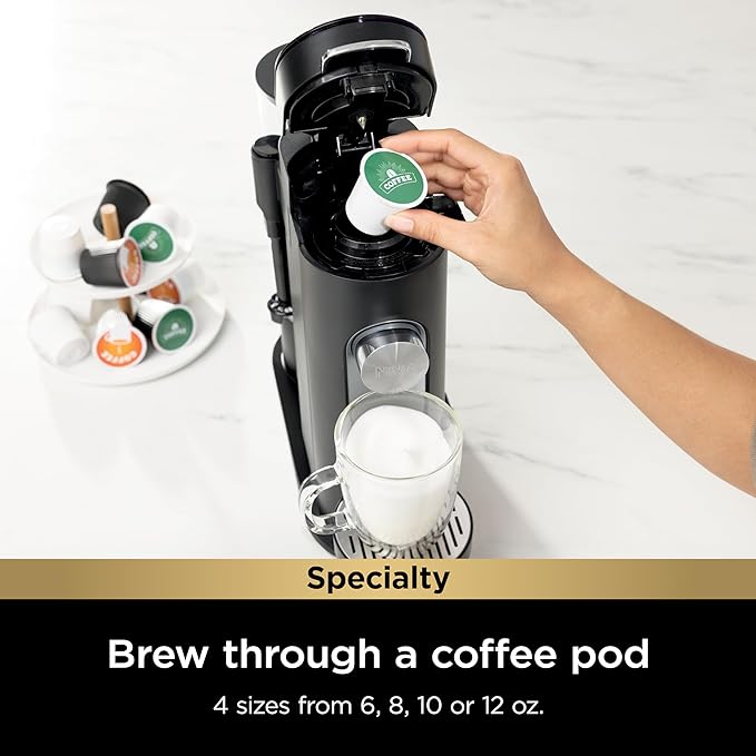 Ninja PB051 Pod & Grounds Specialty Single-Serve Coffee Maker K-Cup - Black Like New