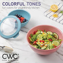 COOK WITH COLOR Mixing Bowls with TPR Lids - 12 Piece Plastic Nesting Bowls Set - Like New