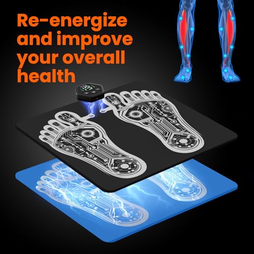 OKJY EMS FOOT STIMULATOR FOR MUSCLE PERFORMANCE AND PAIN RELIEF C4 - BLACK - Brand New